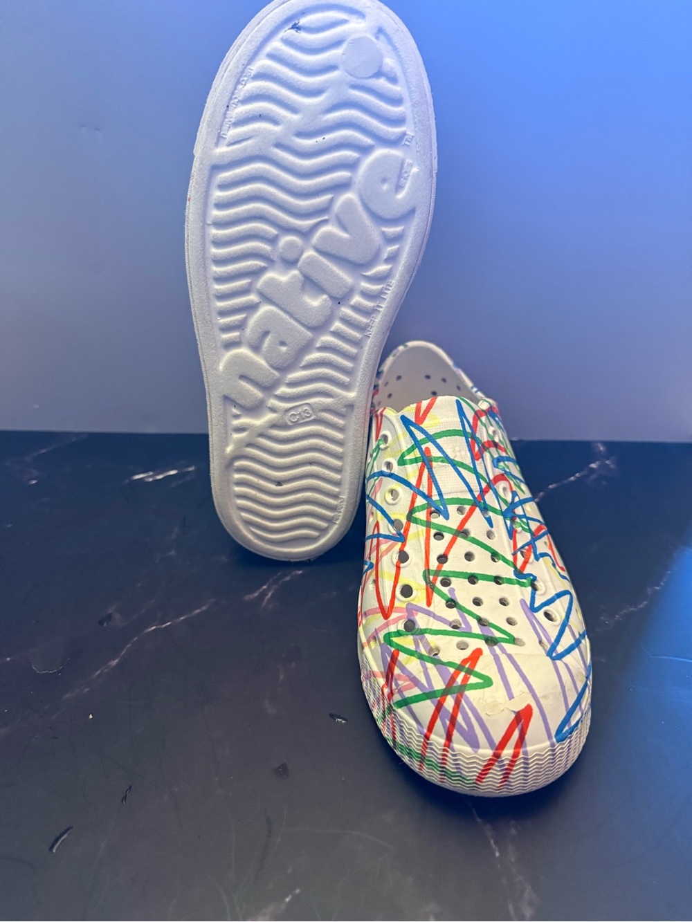 Crayola Natives Kids Multicolor Scribble Slip-On Shoes - White
